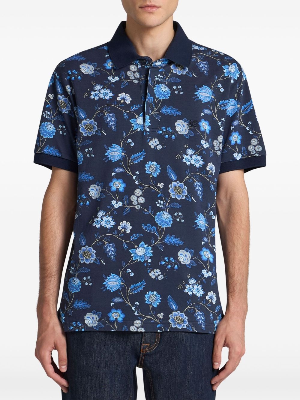 floral-print polo shirt - 2