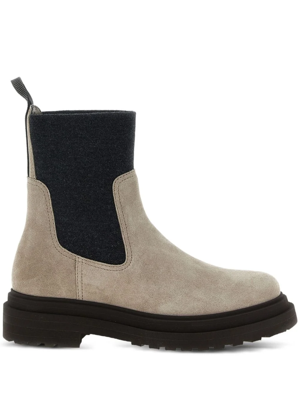 knit-insert suede boots - 1