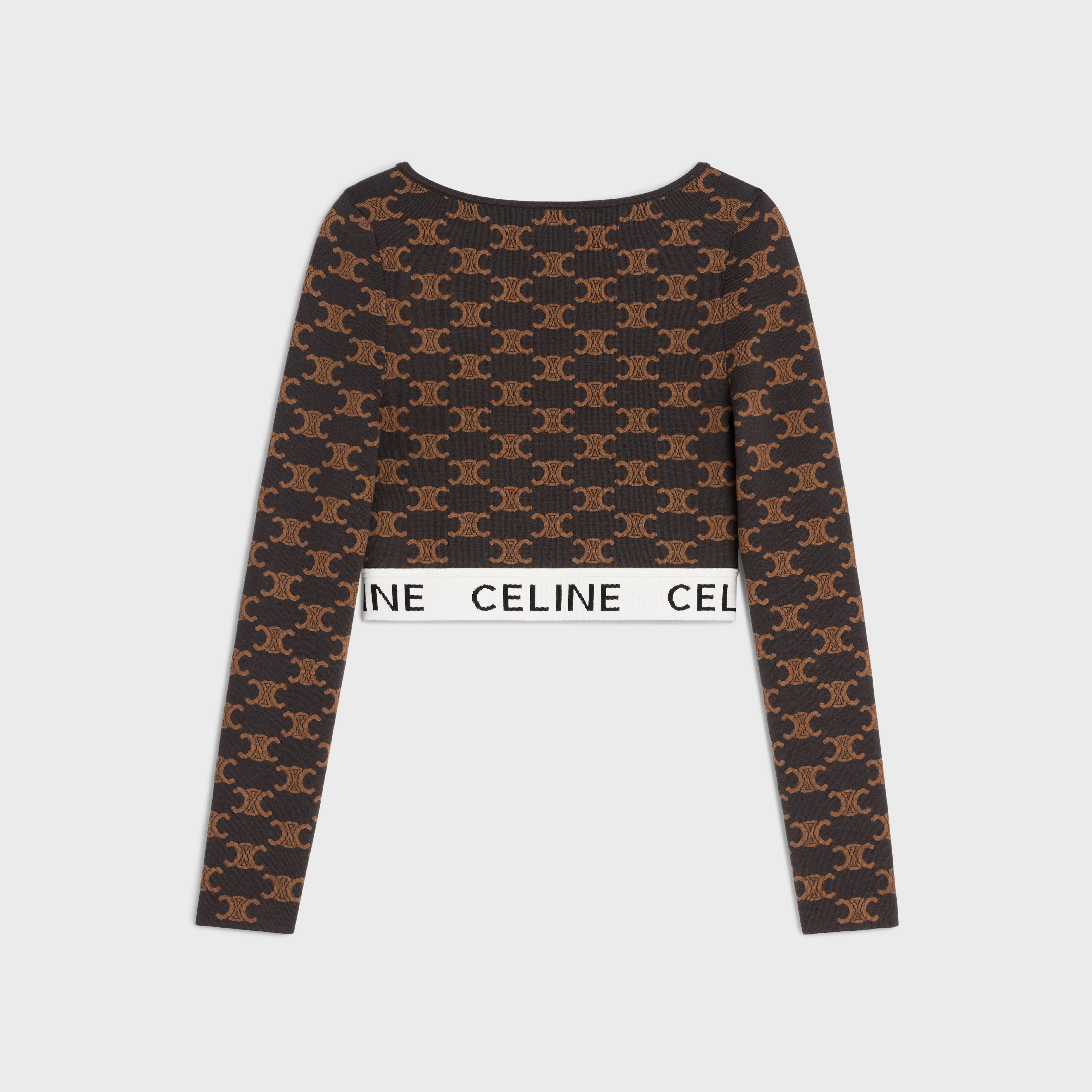 Celine monogrammed crop top in silk cotton - 2