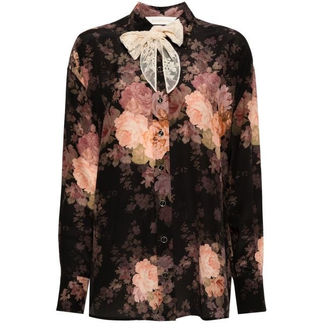 Illustration shirt in black Rococo Floral - 1