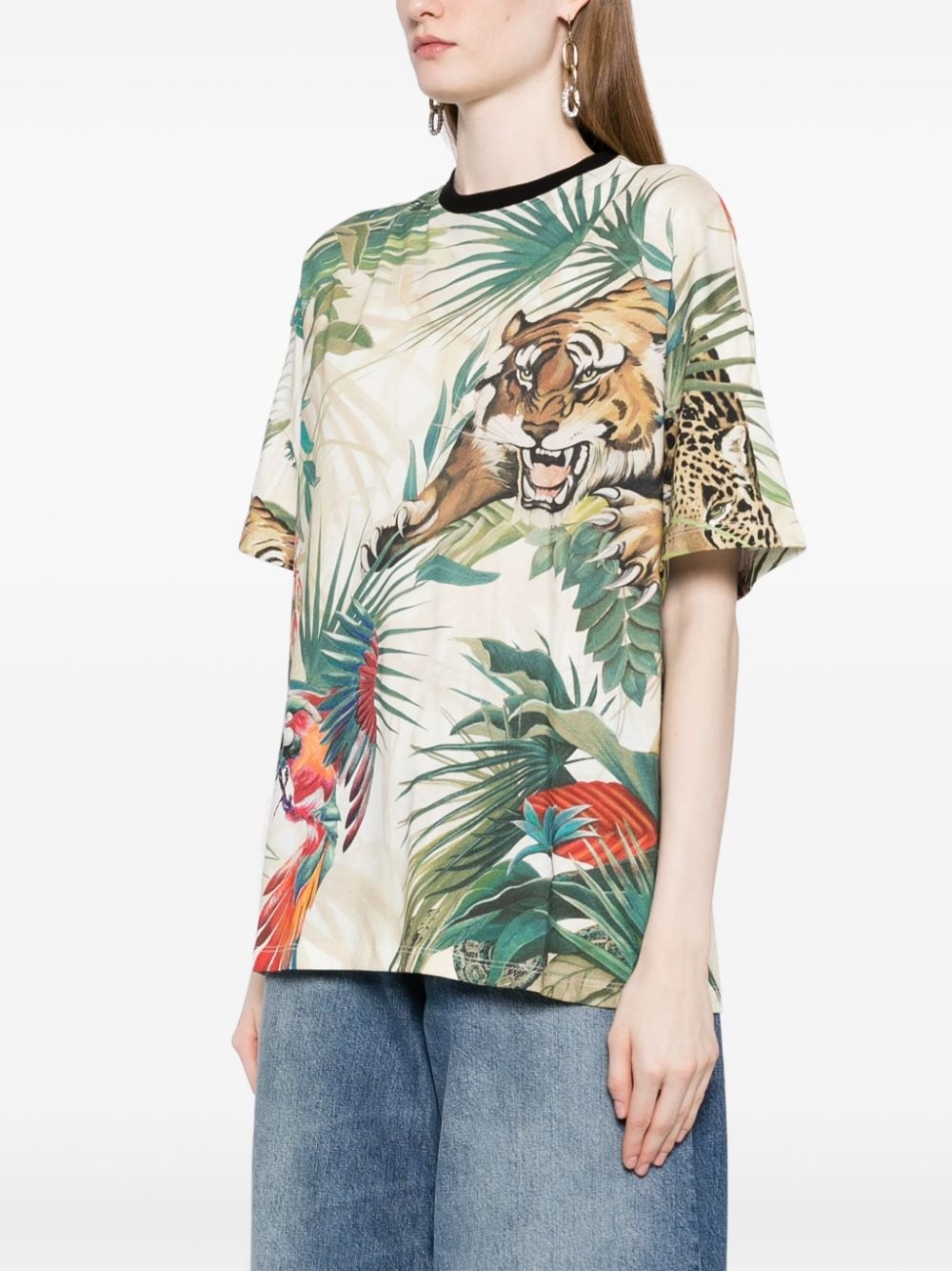 jungle print T-shirt - 3