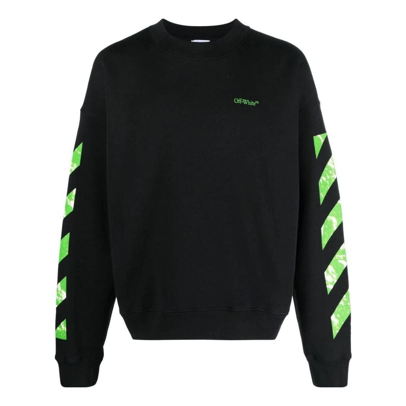 Off-White Diag Stripe Cotton Sweatshirt 'Black' OMBA054F23FLE0081050 - 1