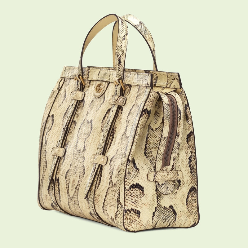 GUCCI Python tote bag with Double G outlook