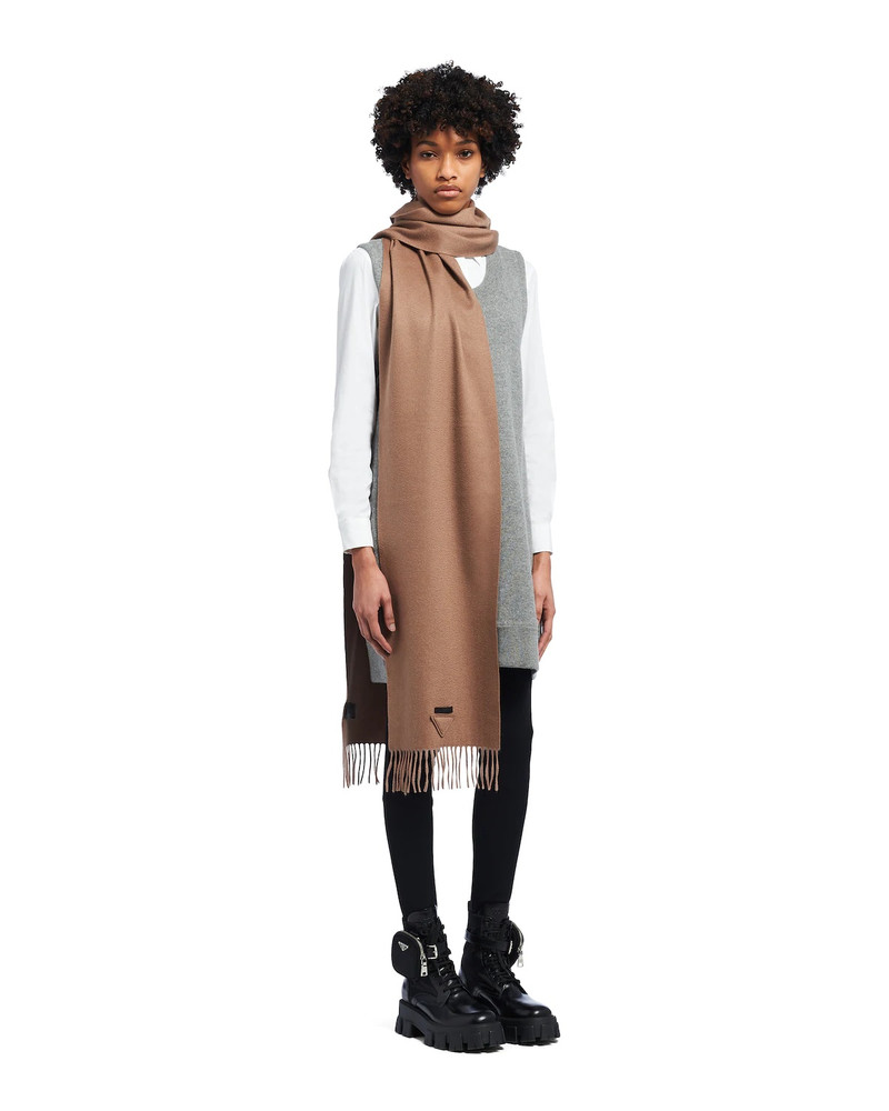 Prada Solid color cashmere scarf outlook