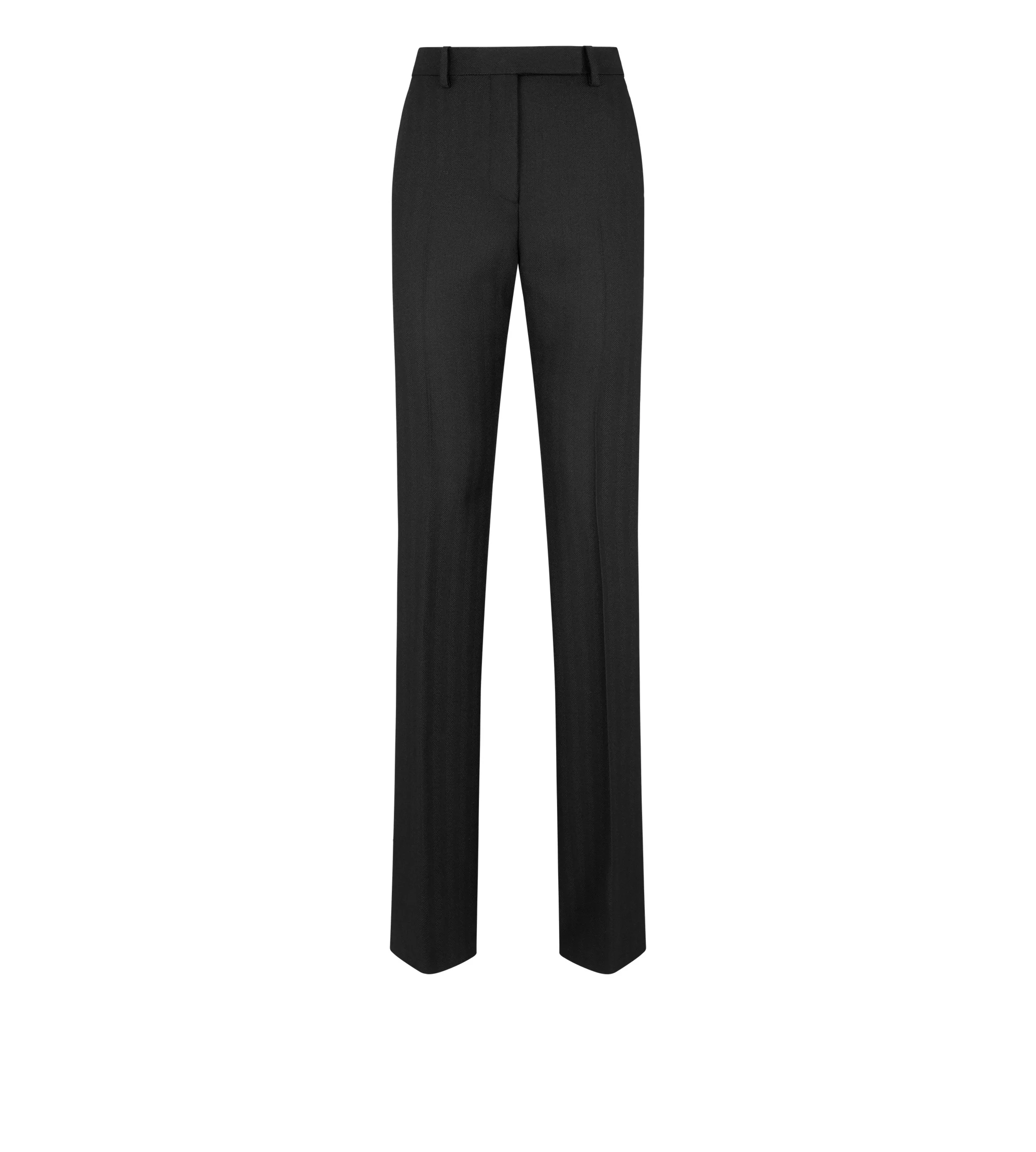 SHARP HERRINGBONE TAILORED STRAIGHT PANTS - 1