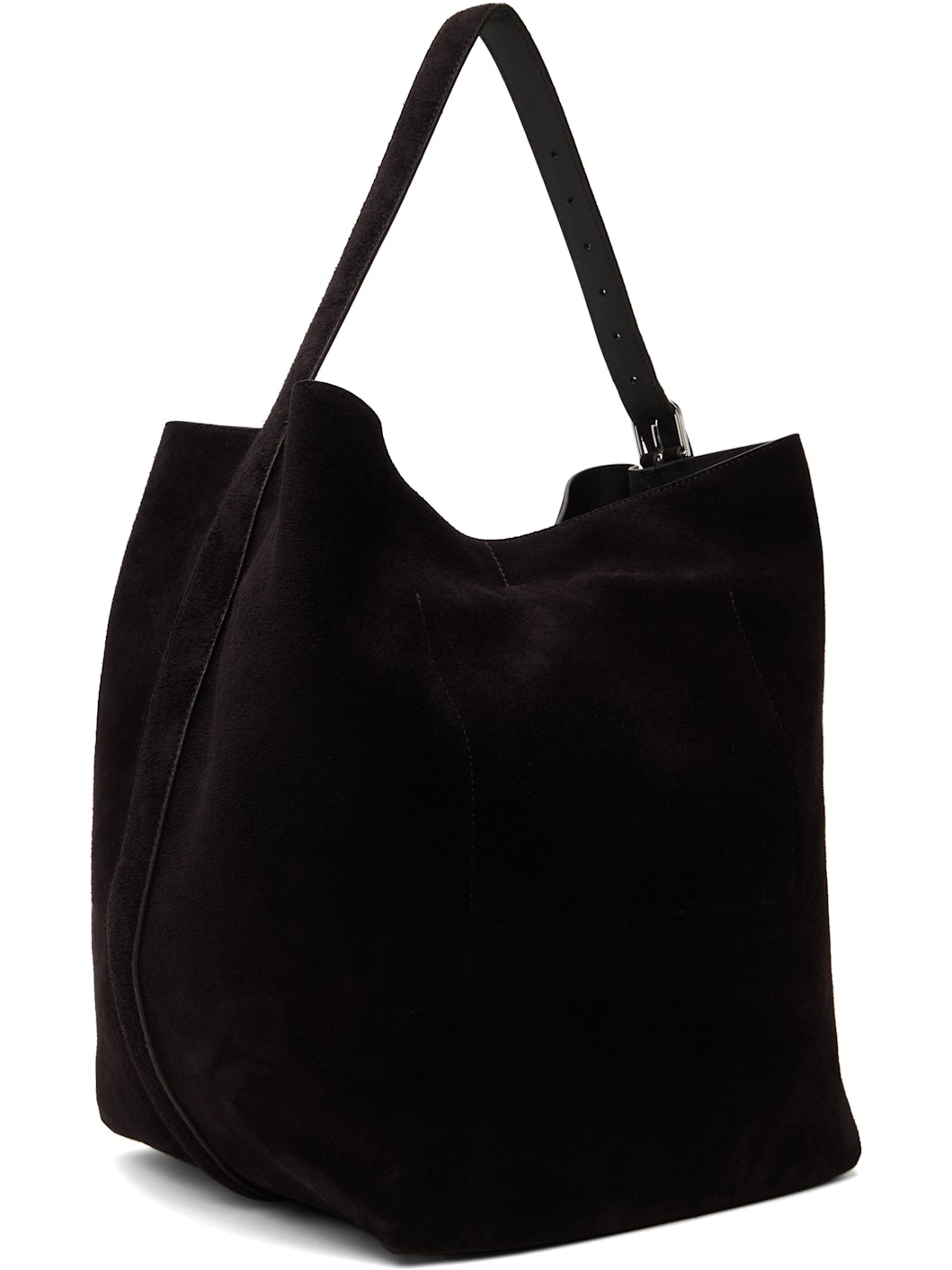 Brown Belted Suede Tote - 3