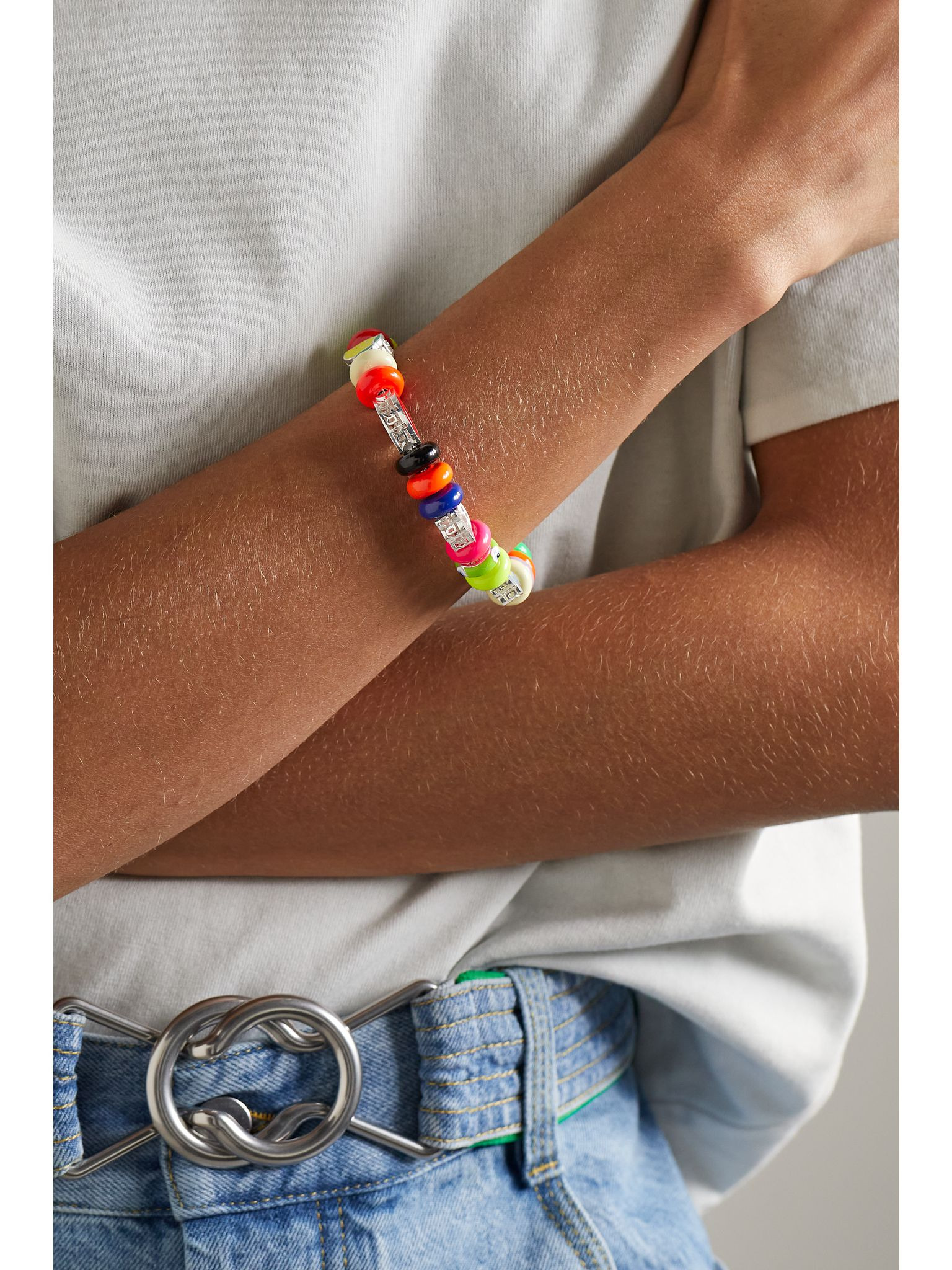 Silver and enamel bracelet Yellow - 2