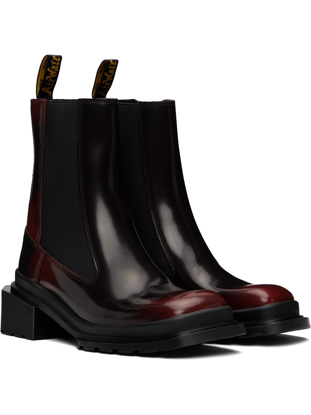 Black & Burgundy Maybole Square Toe Chelsea Boots - 4