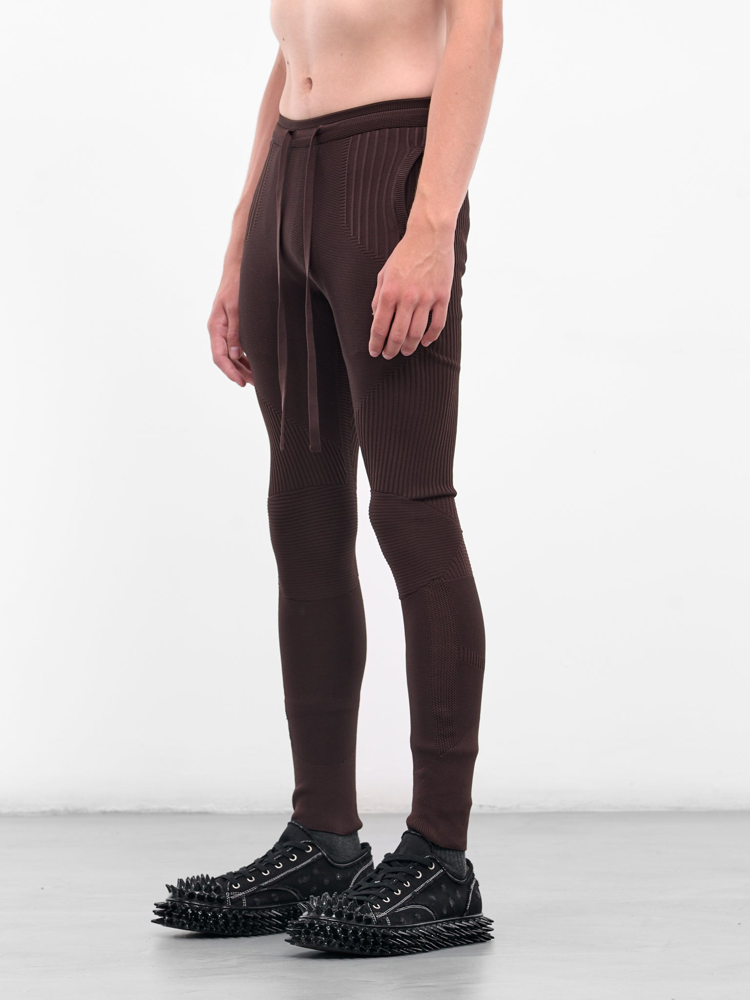 Rib-Knit Patterened Slim Leggings - 2