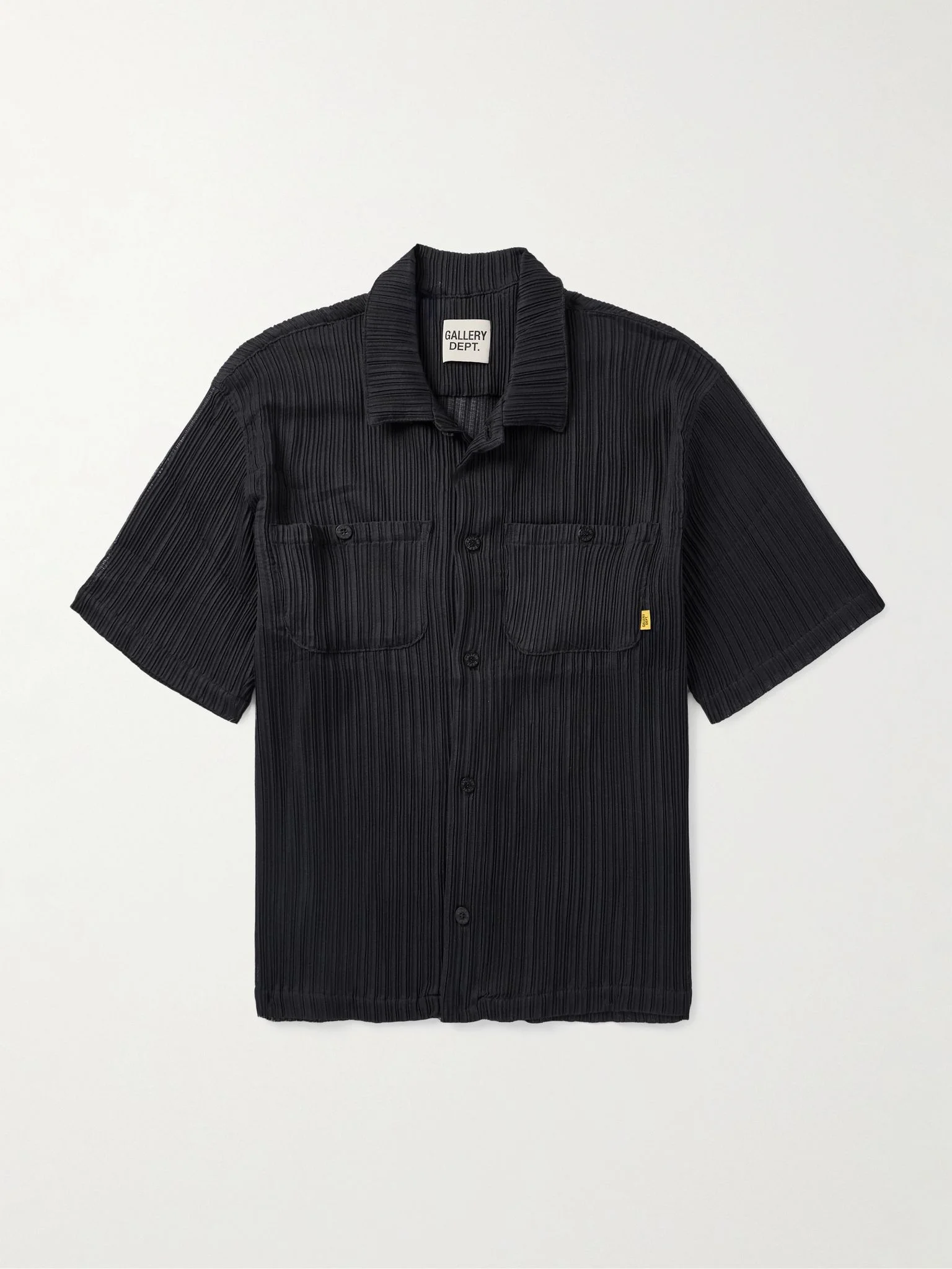 Playground Camp-Collar Cotton-Crepon Shirt Black - 1