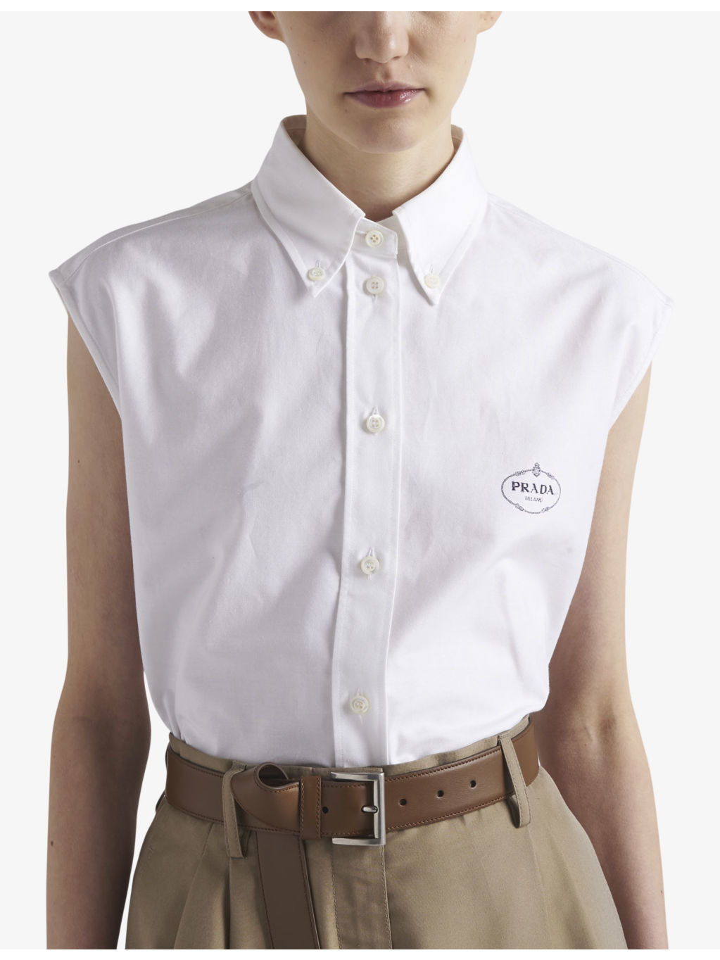 Logo-embroidered short-sleeve cotton Oxford shirt - 3