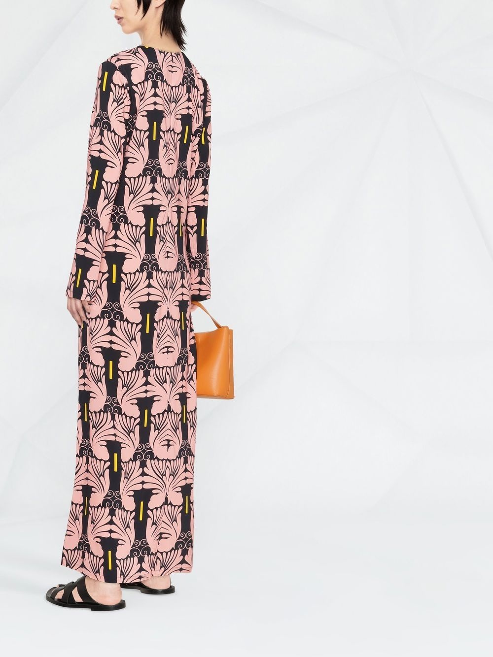 graphic-print long-sleeved maxi dress - 3