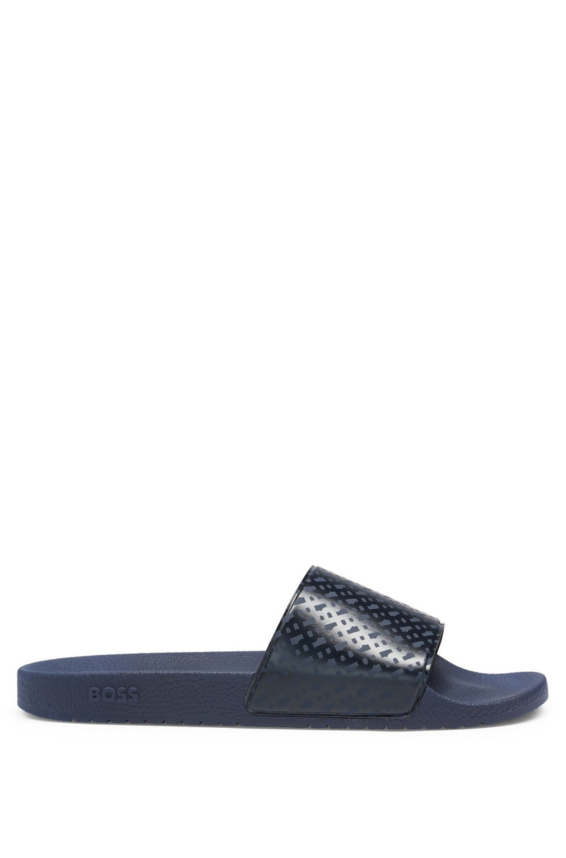 ITALIAN-MADE SLIDES WITH MONOGRAM STRAP 1