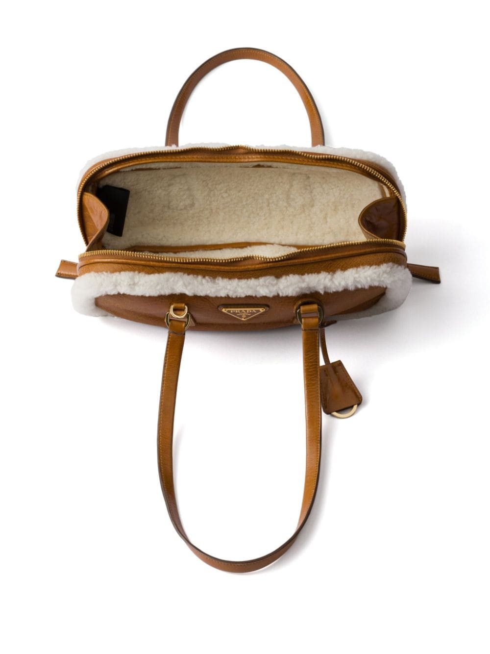 medium shearling leather tote bag - 5