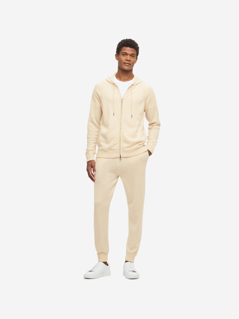 Derek Rose Men's Hoodie Finley Cashmere Cream outlook