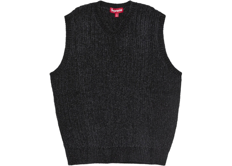 Supreme Supreme Chenille Sweater Vest Black outlook