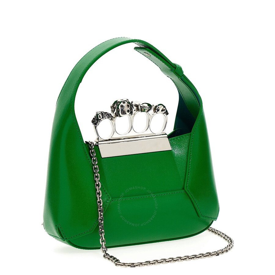 Alexander Mcqueen The Jewelled Hobo Mini Bag In Bright Green - 2