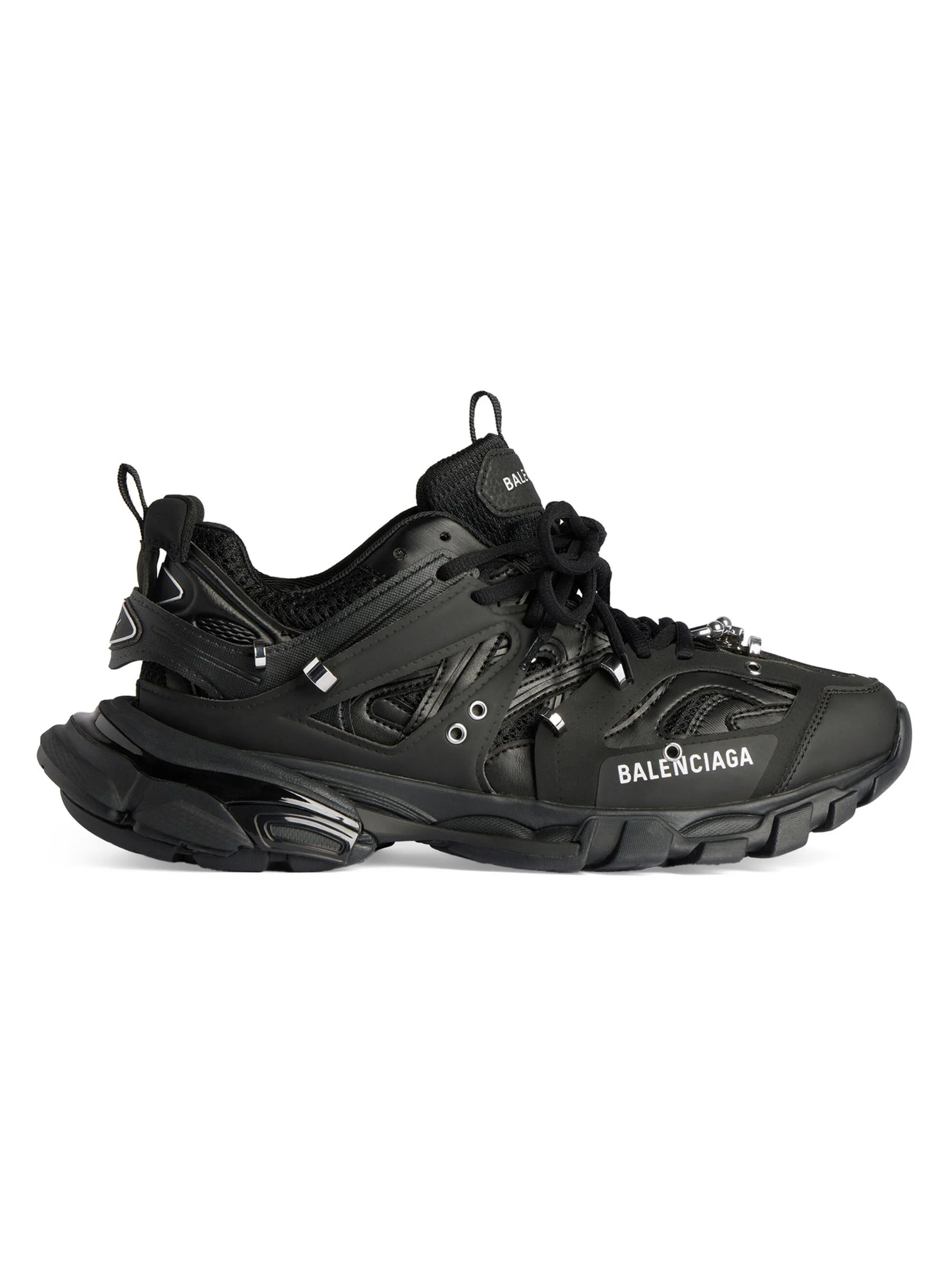 Women's Speed Knit Sneakers with Rhinestones - Black - 1