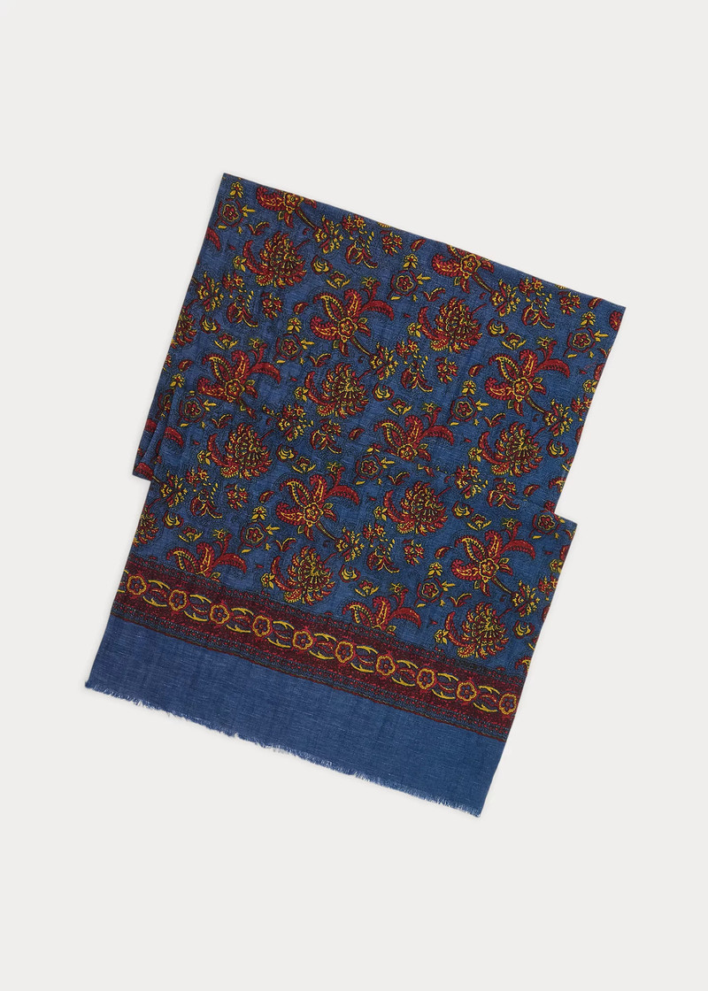 Paisley Linen-Blend Scarf 1