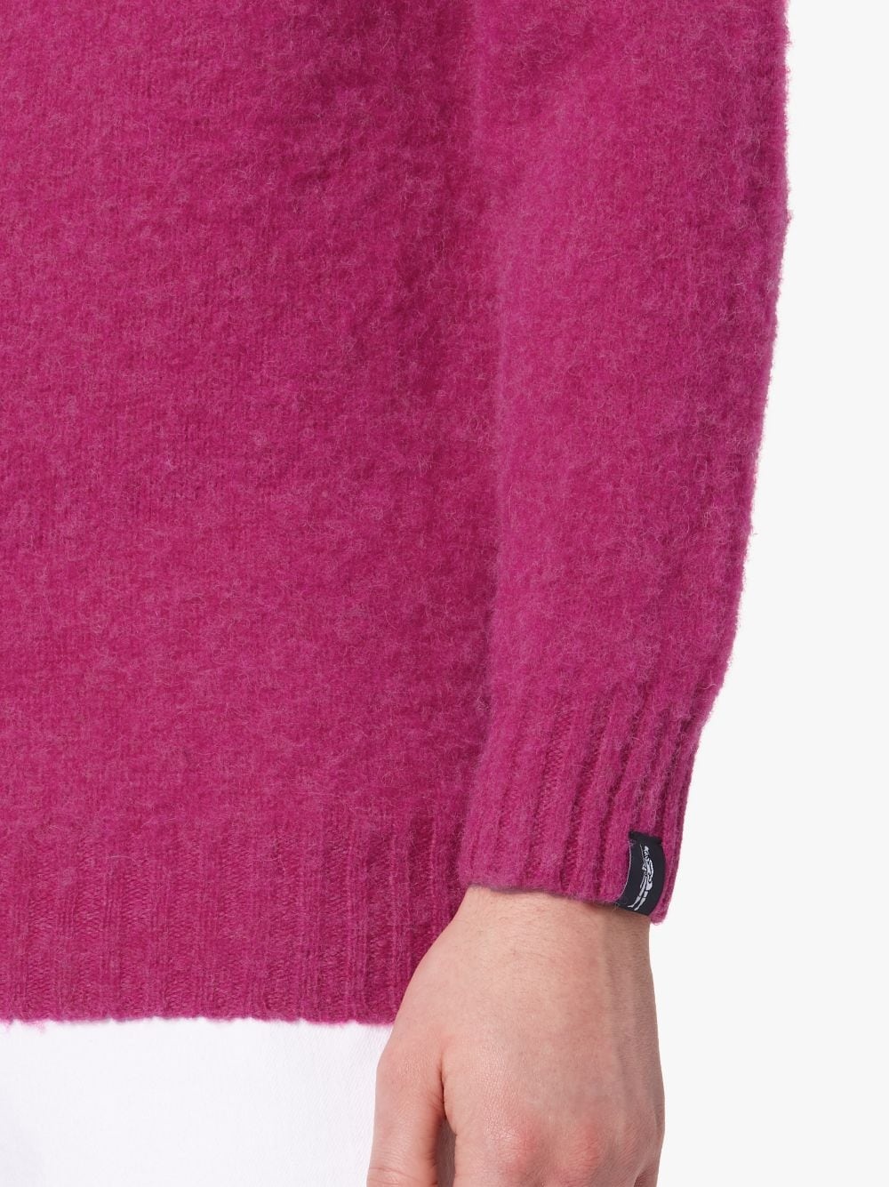 HUTCHINS PINK WOOL CREW NECK SWEATER - 5