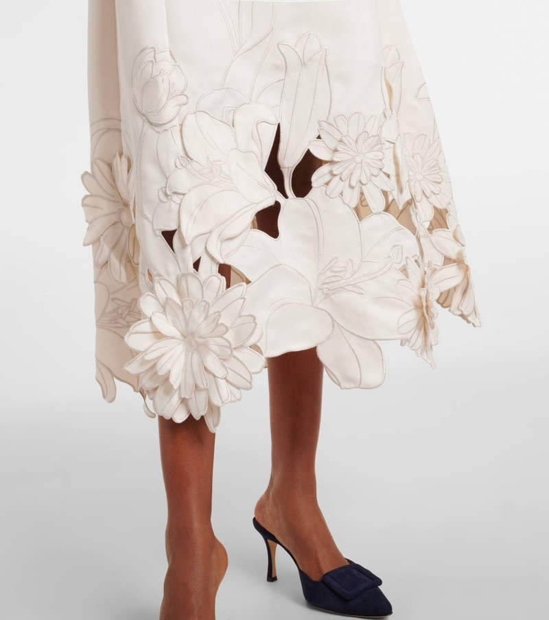 Caroline floral-appliqué midi dress 5