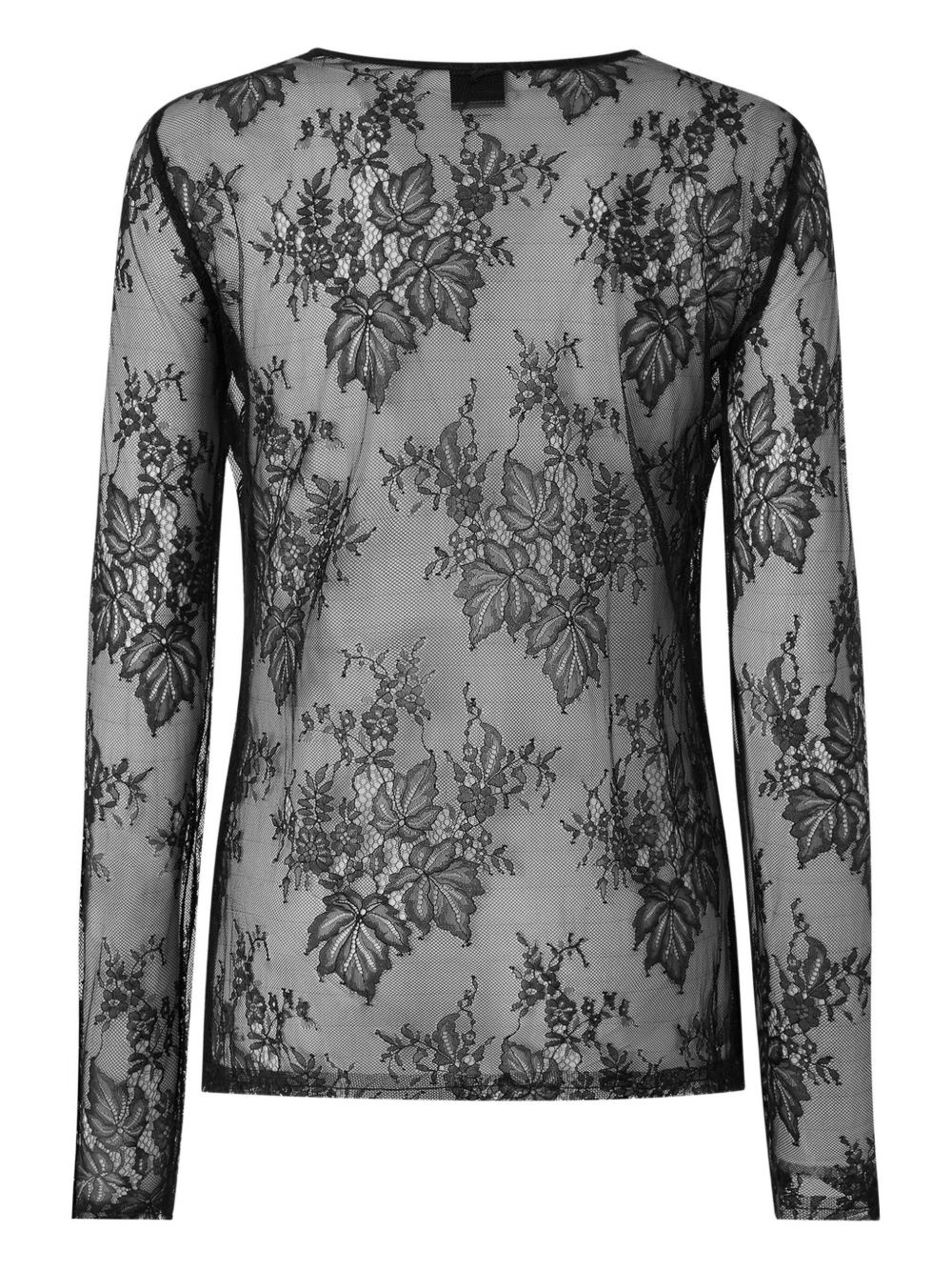 floral-lace long-sleeve top - 2