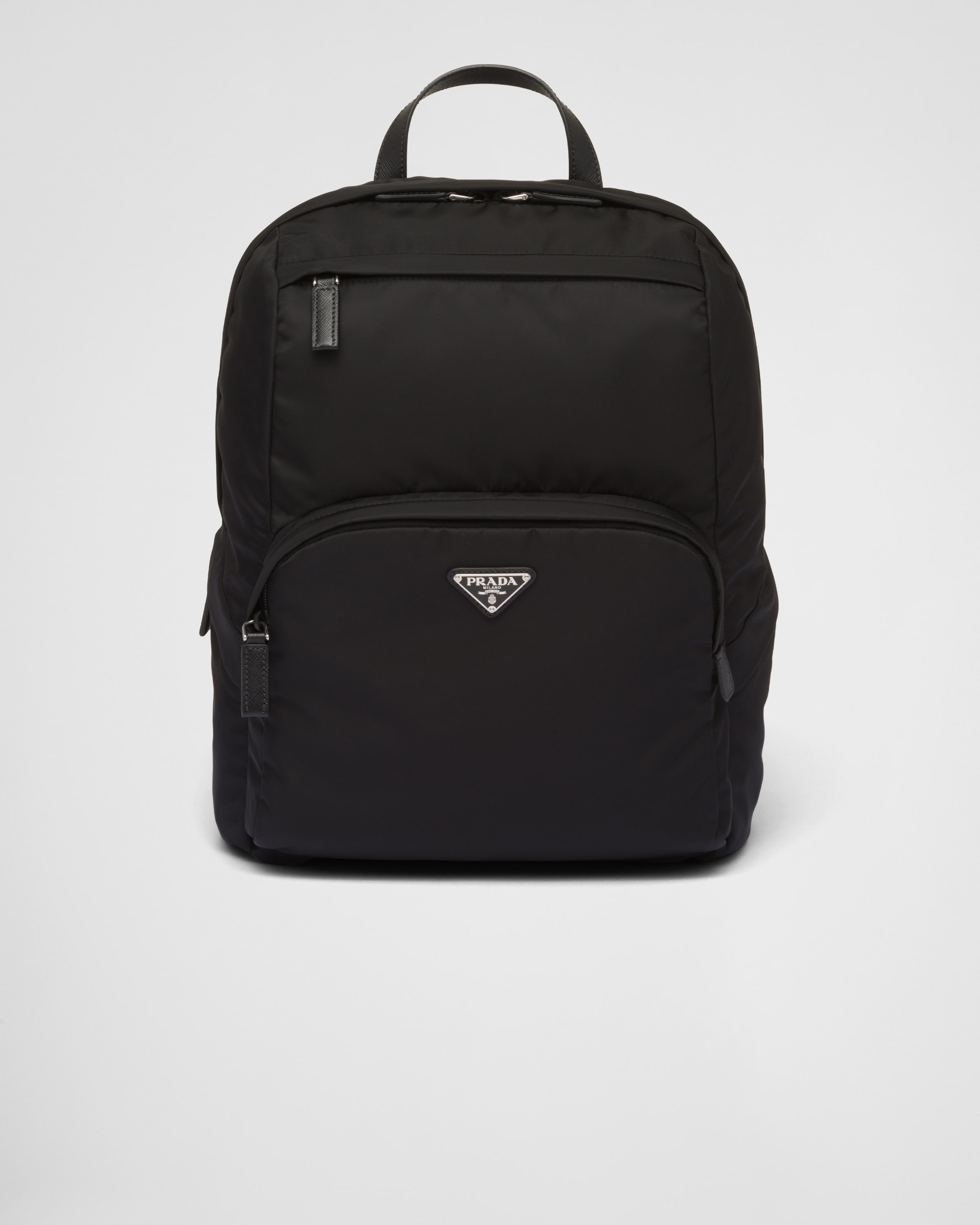 Re-Nylon and Saffiano leather backpack - 1