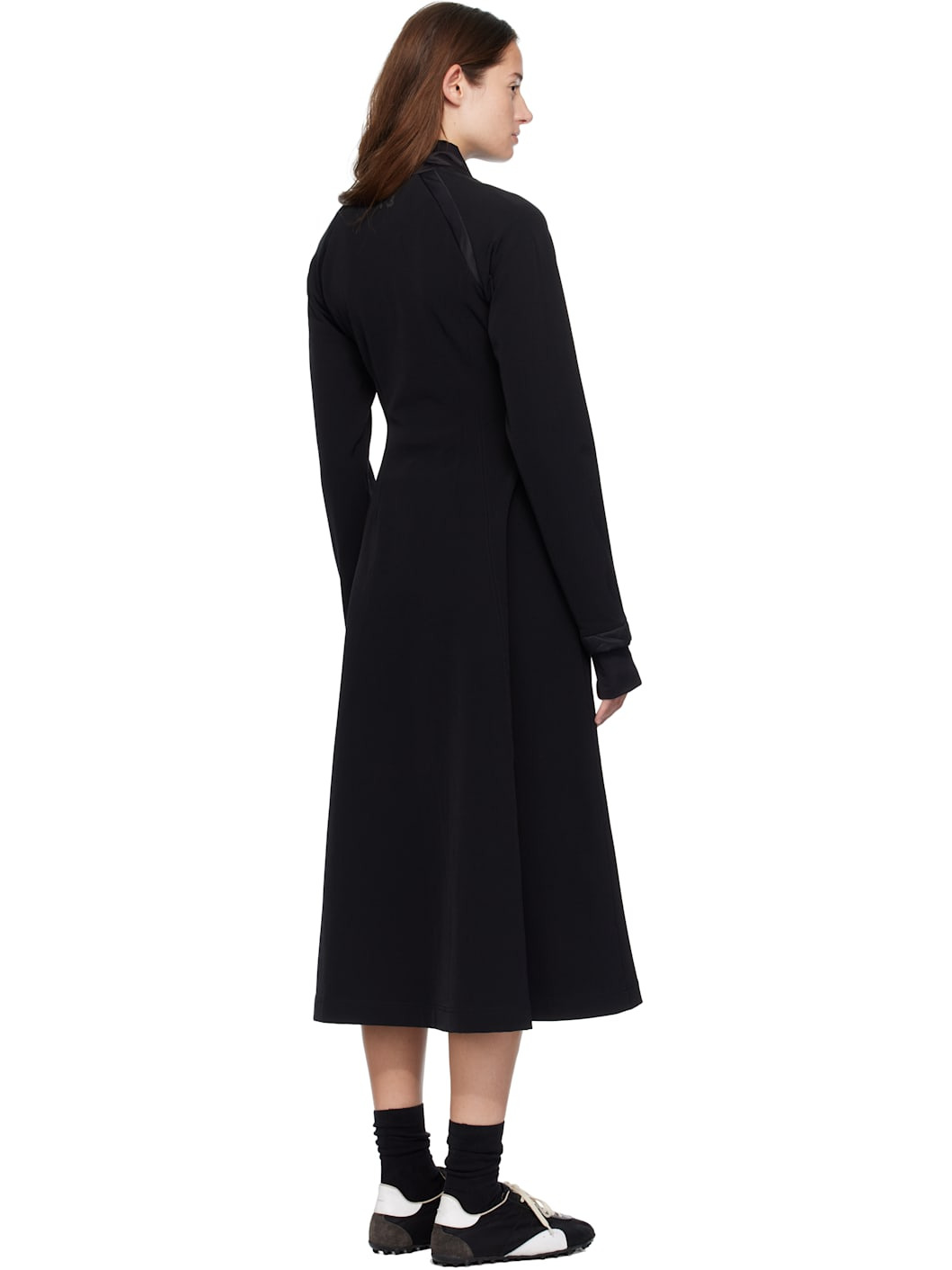 Black Padded Midi Dress - 3
