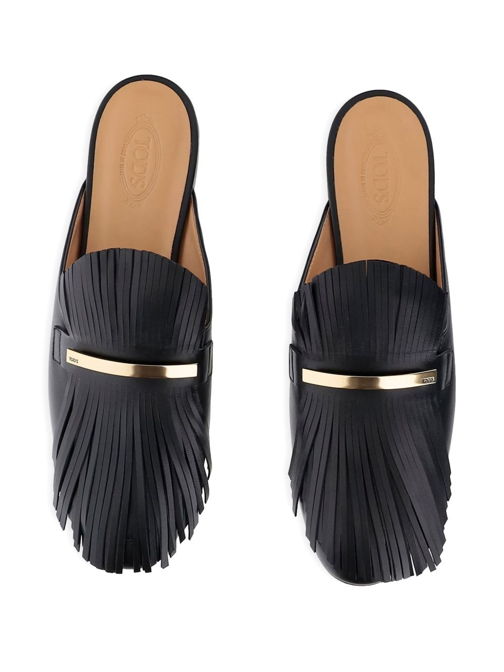 fringed leather mules - 4