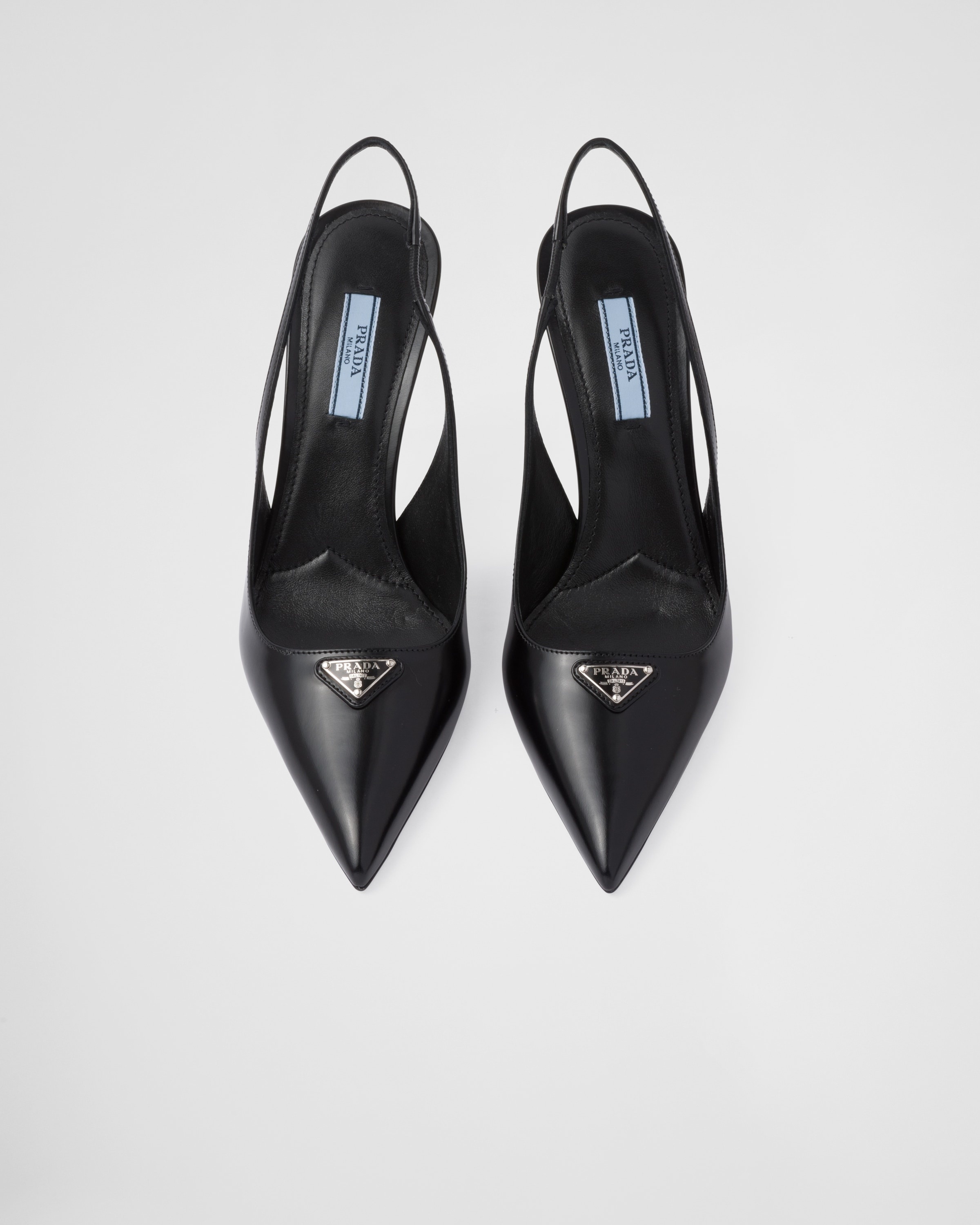 Brushed leather slingback pumps - 4