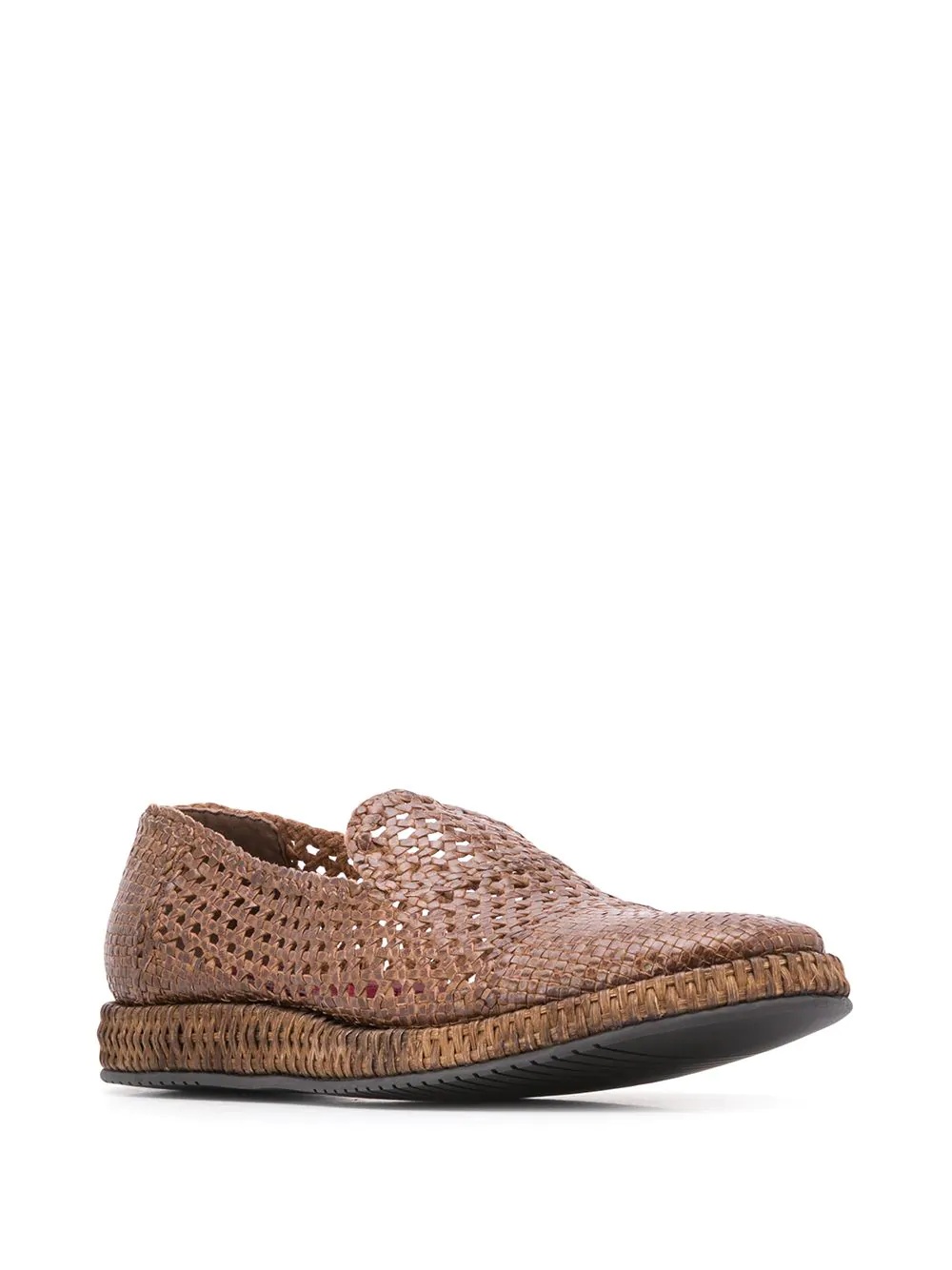 braided calfskin derby loafers - 2