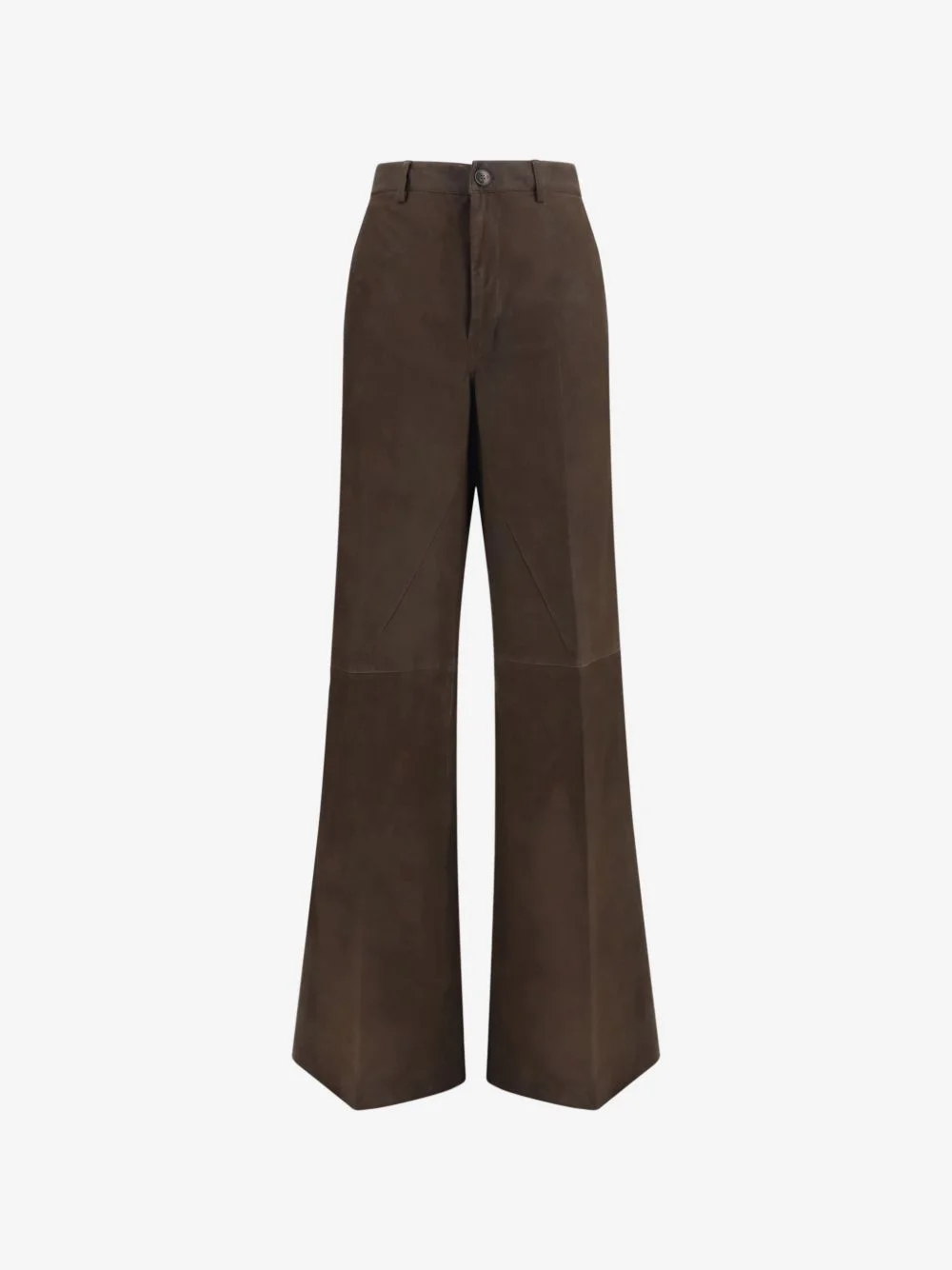 wide-leg panelled suede trousers - 1