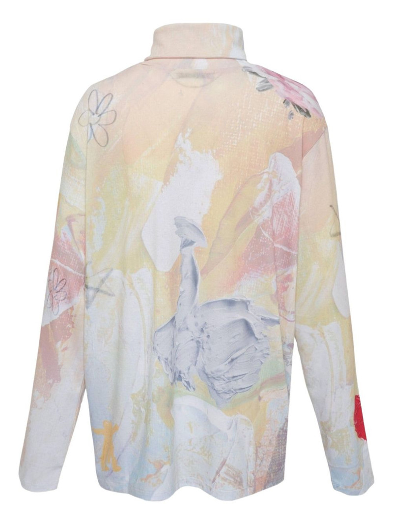 OPEN YY graphic-print turtleneck top outlook