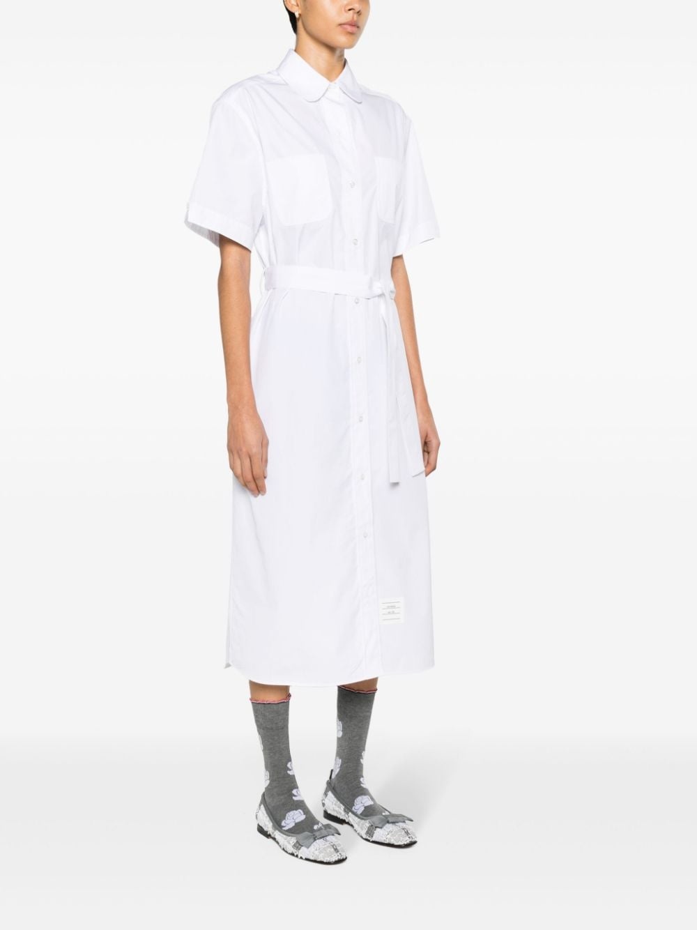 cotton midi shirt dress - 3