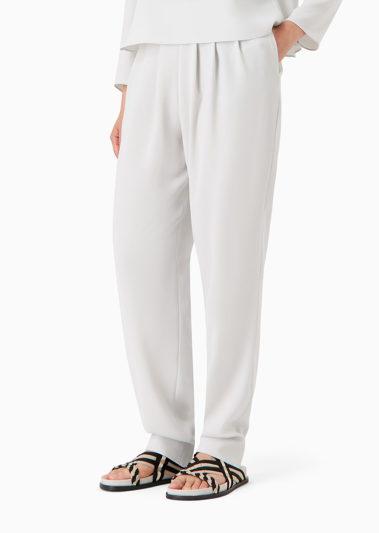 Darted, high-waisted trousers in techno cady - 2
