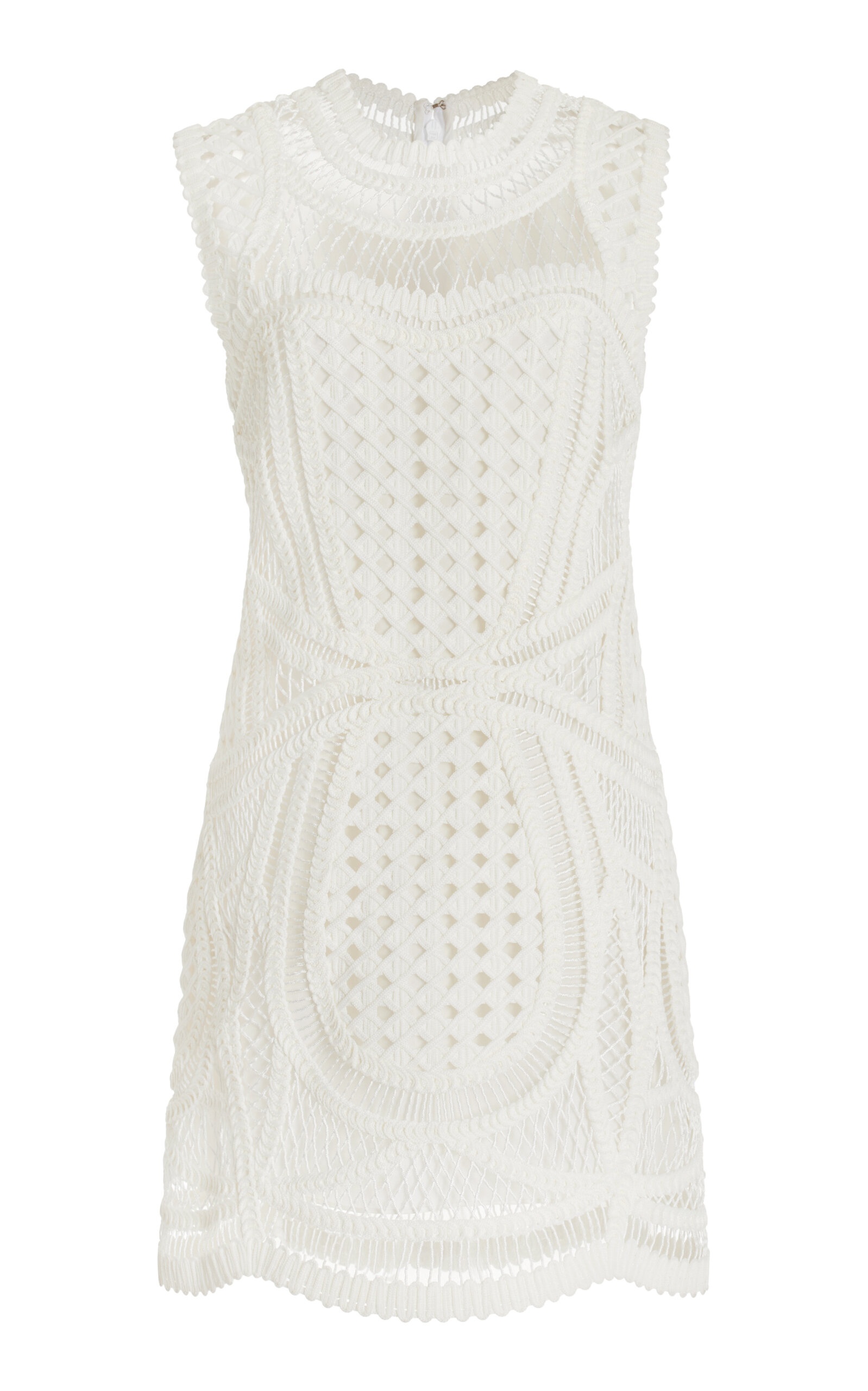 Coen Open Knit Mini Dress white - 1