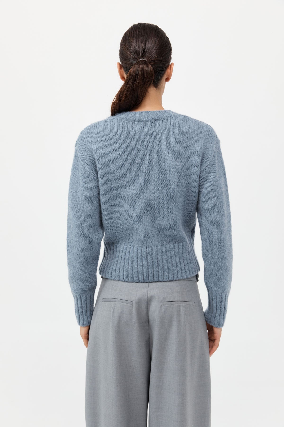 Wool Cashmere Blend Sweater - Soft Blue - 6