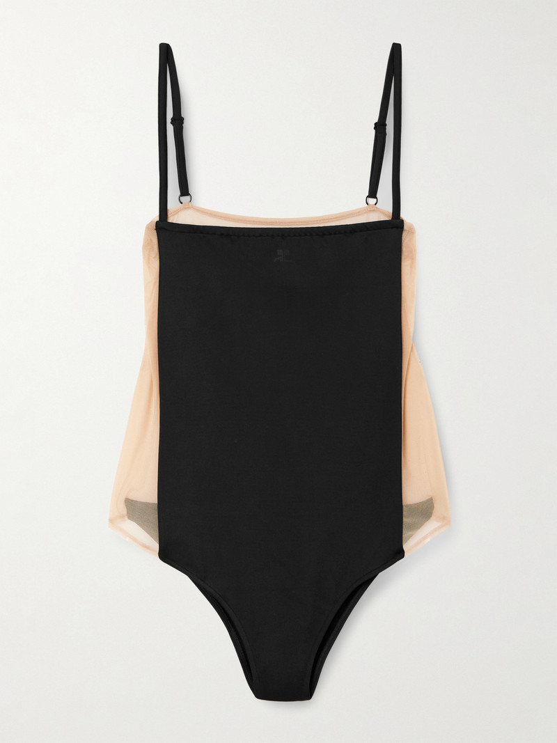 Illusion Mesh And Jersey Bodysuit 1