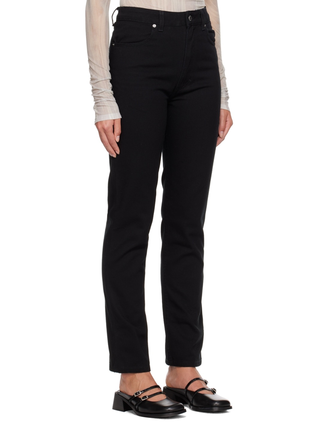 Black Straight Leg Jeans - 2