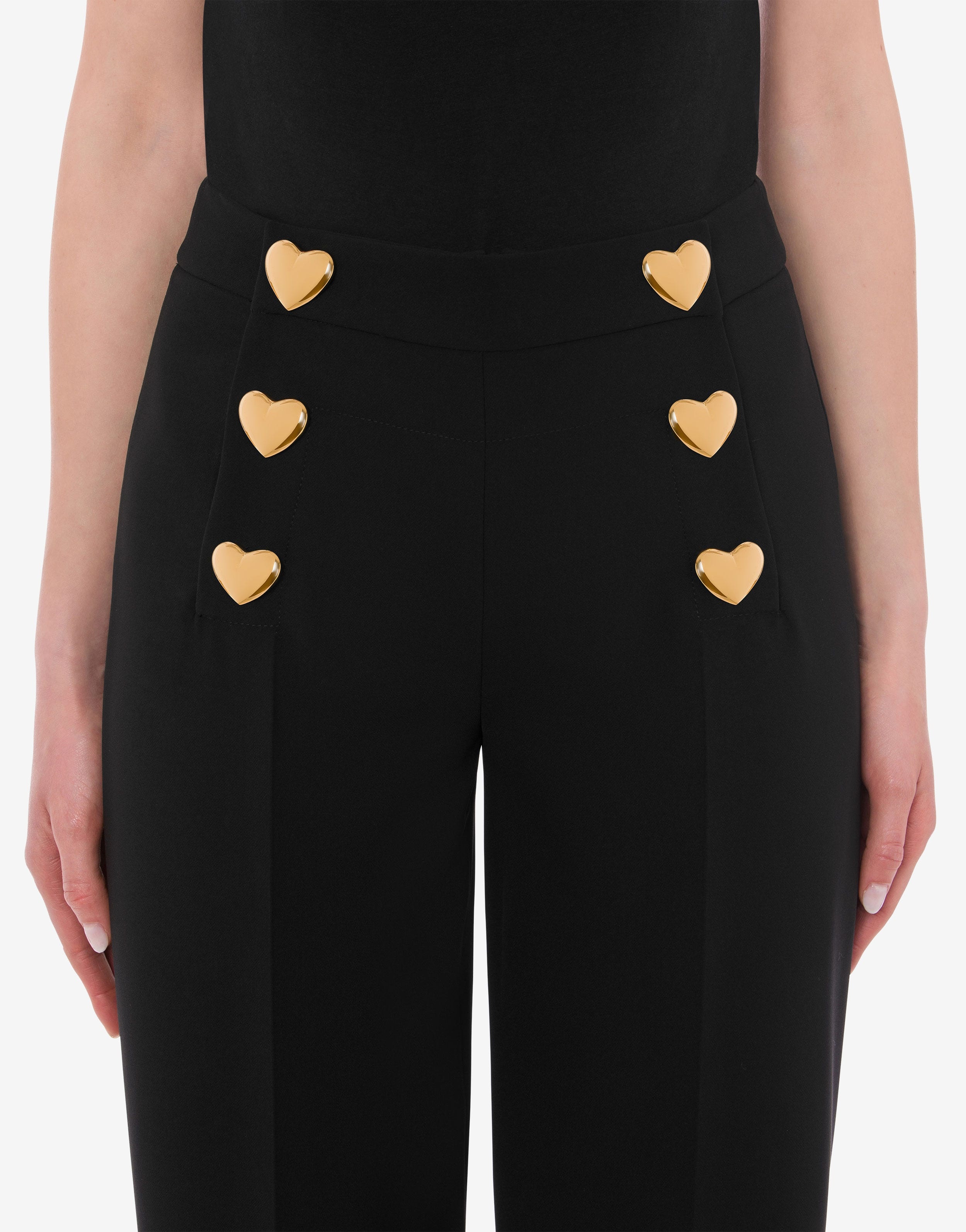HEART BUTTONS CRÊPE TROUSERS - 4