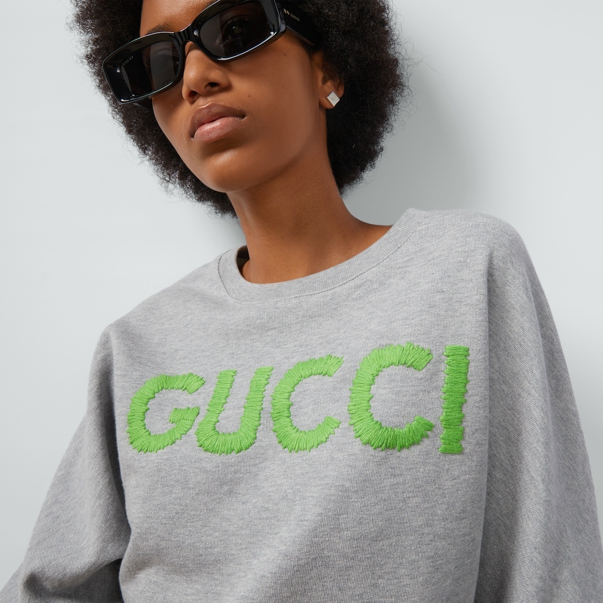 Cotton jersey cropped sweatshirt - 3