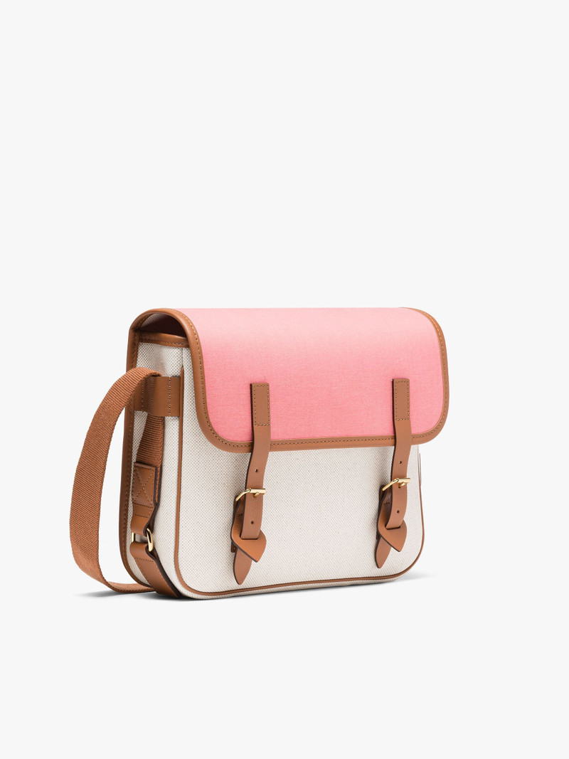 L/UNIFORM NATURAL & PINK BONDED COTTON SMALL SATCHEL 3