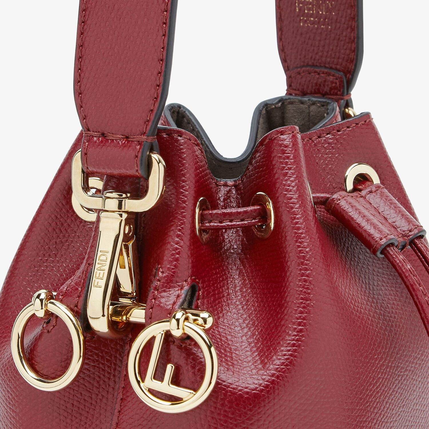 Burgundy leather mini bag - 5