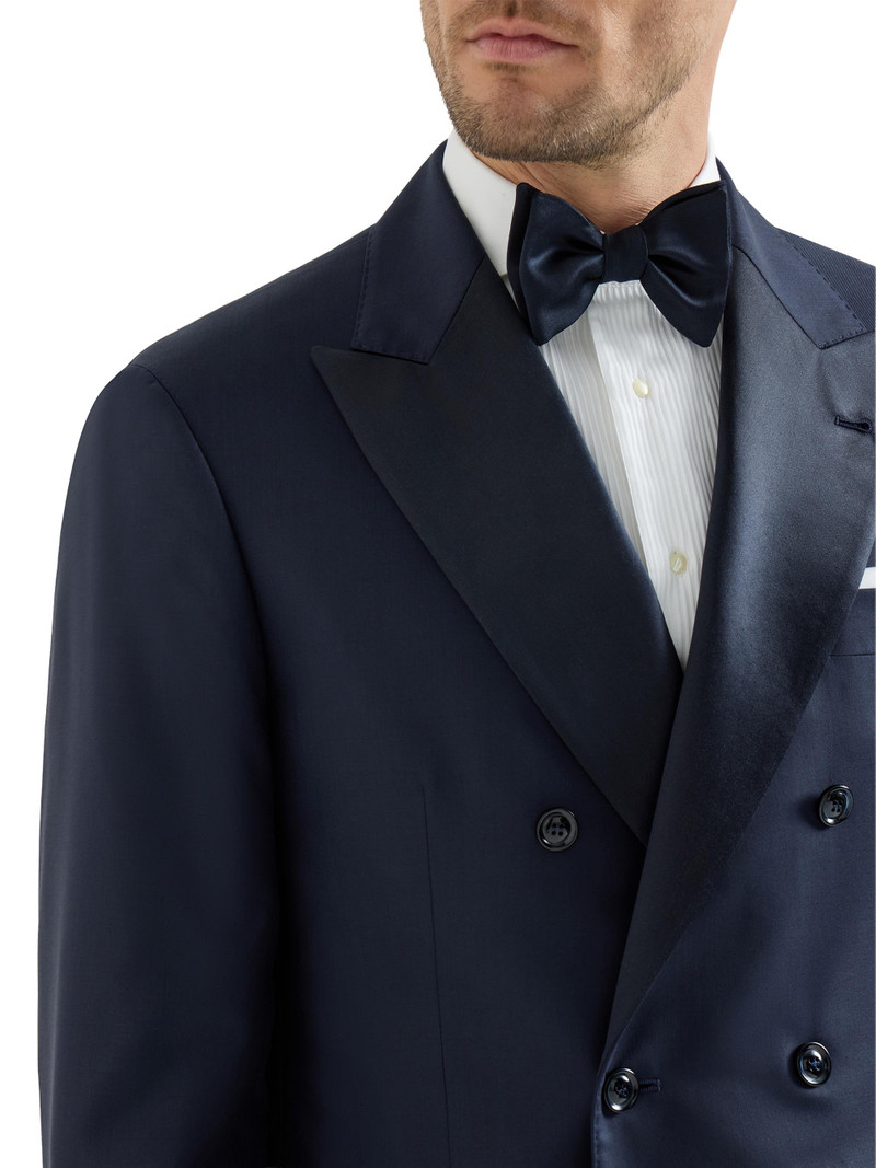Men's Tuxedo with One and a Half Breasted Jacket and Double Pleated Trousers - Navy Blue 4