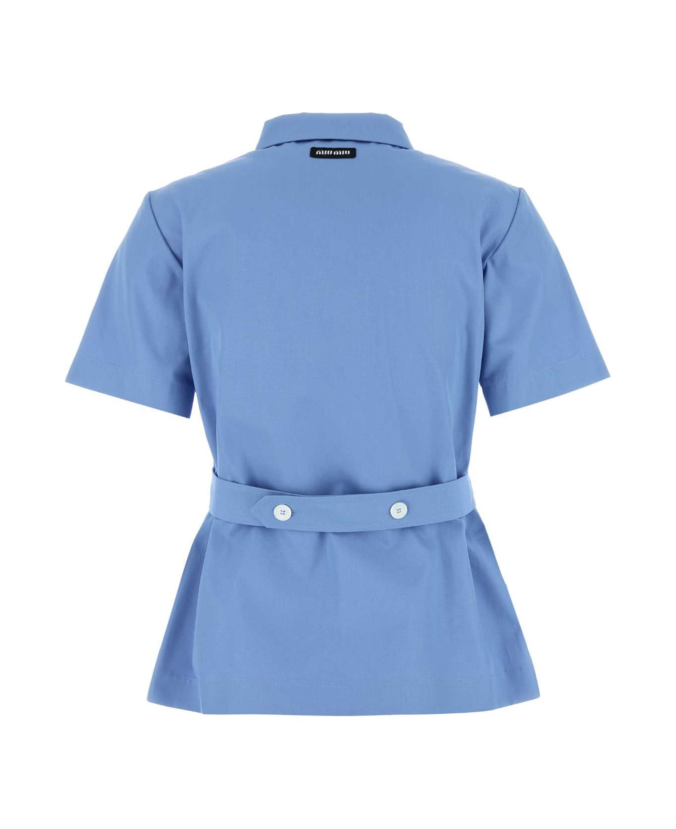 Cerulean Blue Poplin Shirt - 2