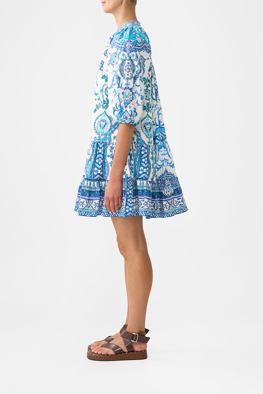 PUFF SLEEVE SHIRT DRESS - 4