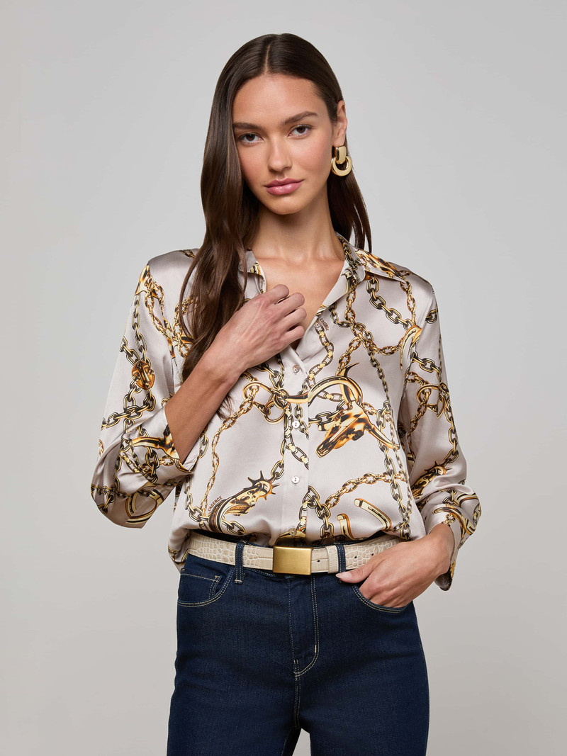 L'AGENCE Dani Silk Blouse outlook