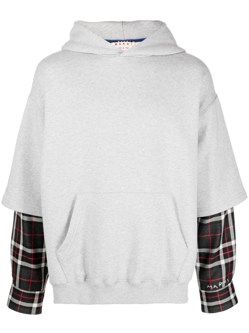 layered-design hoodie - 1