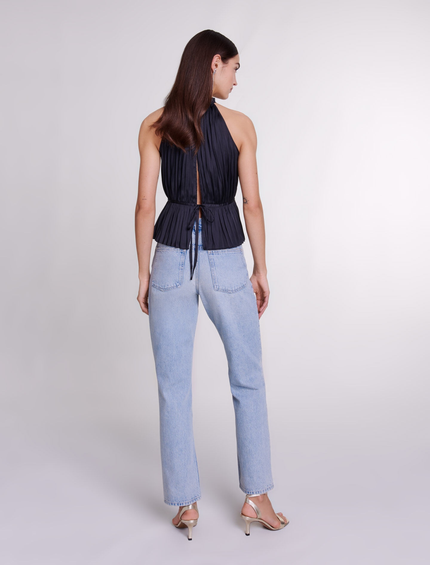 Pleated satin top - 4