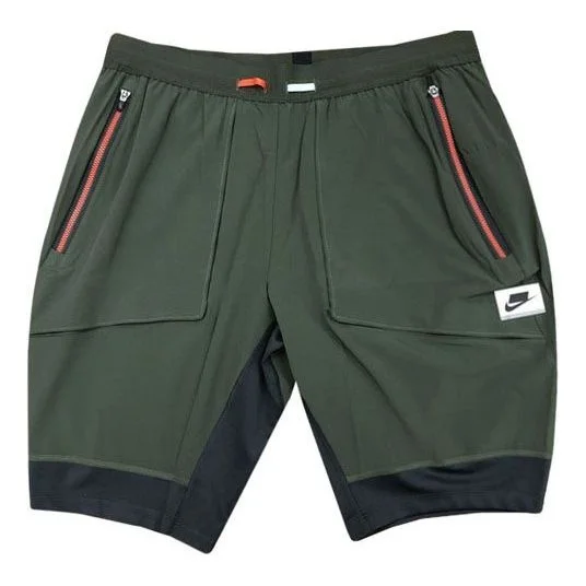 Men's Nike Hybrid Splicing Quick Dry Breathable Sports Shorts Green BV5587-355 - 1